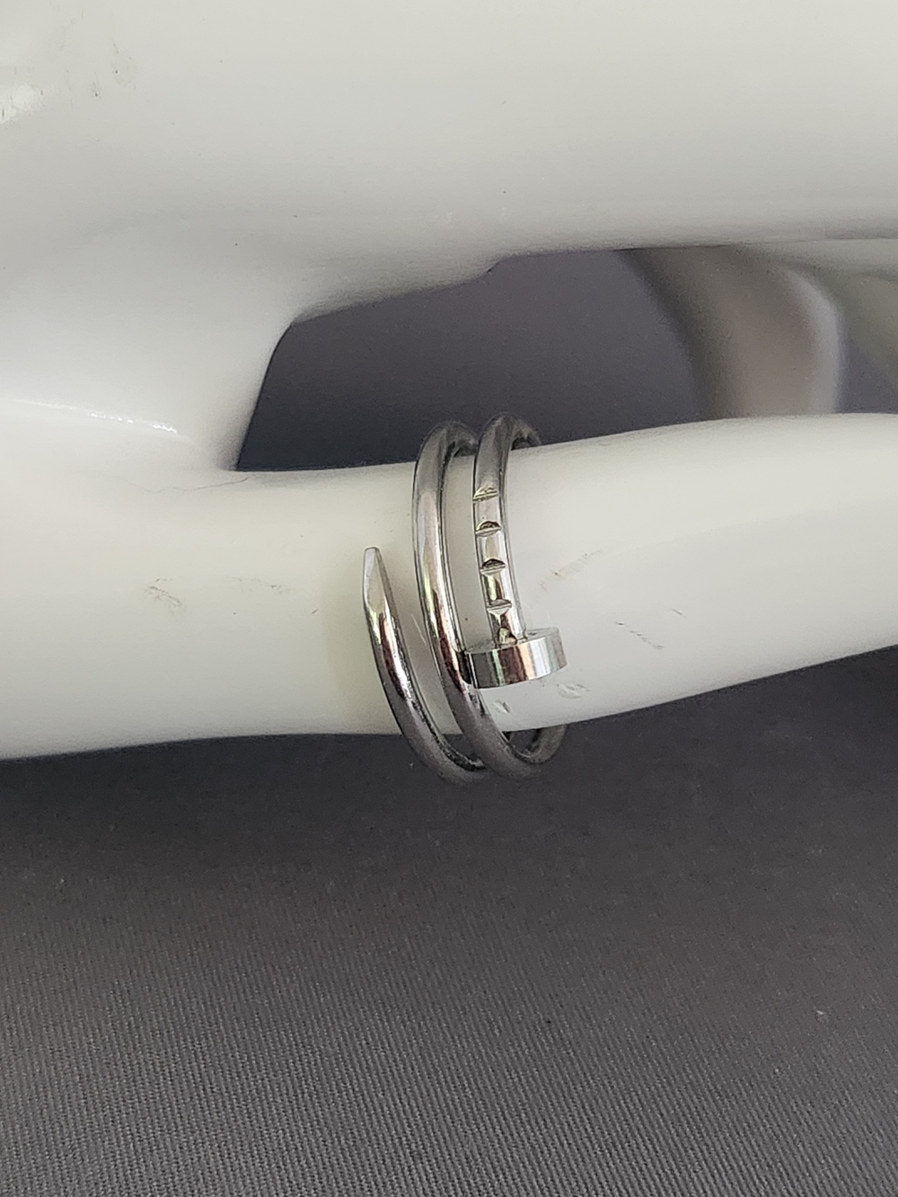 Silver Spiral Nail Ring